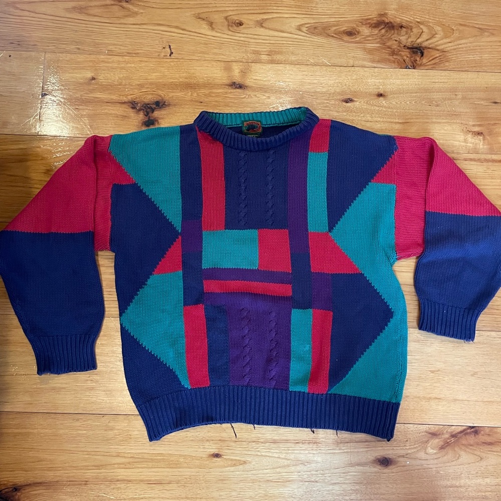 Funky geometric vintage sweater